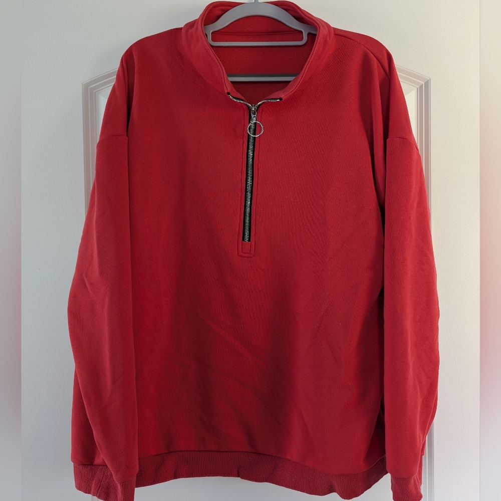 Red Half-Zip Women's Sweater